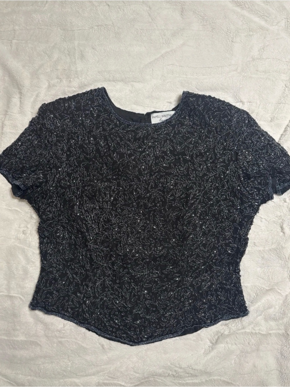Papell Boutique Evening beaded top, Size US XL.